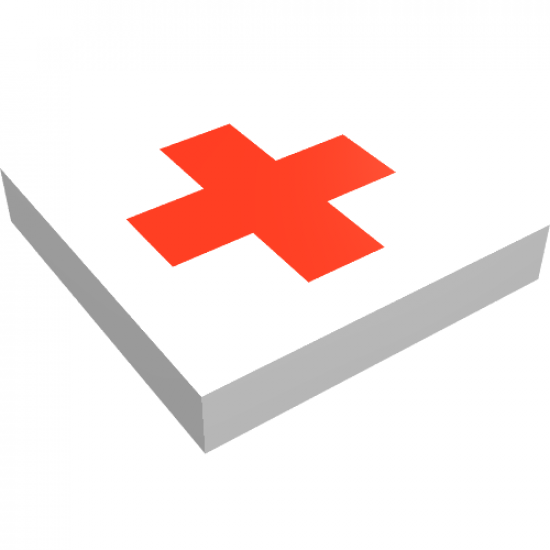 Tile 2 x 2 with Red Cross Pattern