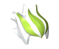 Minifigure, Hair Spiked Top with Lime Green Streaks Pattern