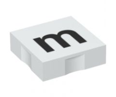 Duplo, Tile 2 x 2 with Black Lowercase Letter m Pattern