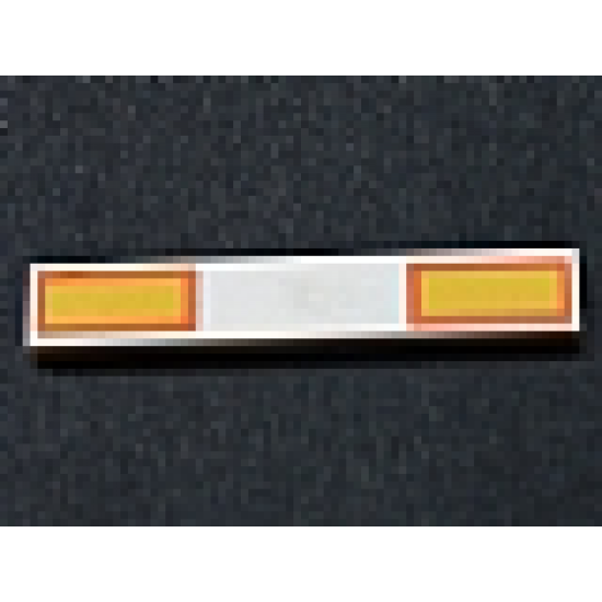 Tile 1 x 6 with 2 Yellow Rectangles with Orange Outline Pattern (Stickers) - Sets 7686 / 7747