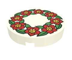 Tile, Round 2 x 2 with Scala Flower Pattern
