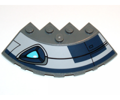 Brick, Round Corner 6 x 6 with Slope 33 Edge, Facet Cutout with Blue Eye and Black Lines Pattern Model Right Side (Sticker) - Set 75013