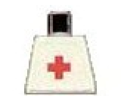 Torso Hospital Red Cross Plain Pattern (Sticker)