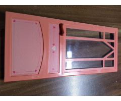 Scala Door 10 x 1 x 18 2/3 - Mullioned with Top and Bottom Dimples with Hearts and Lines Pattern on Both Sides (Stickers) - Set 3270