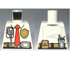 Torso Fire Chief Shirt with Tie, Fire Logo Badge and Belt with Pouch and Radio Pattern