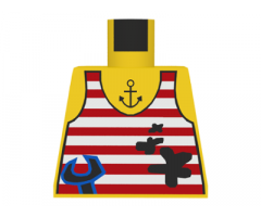 Torso Adventurers Jungle Tank Top, Stains, Wrench, Anchor Tattoo Pattern