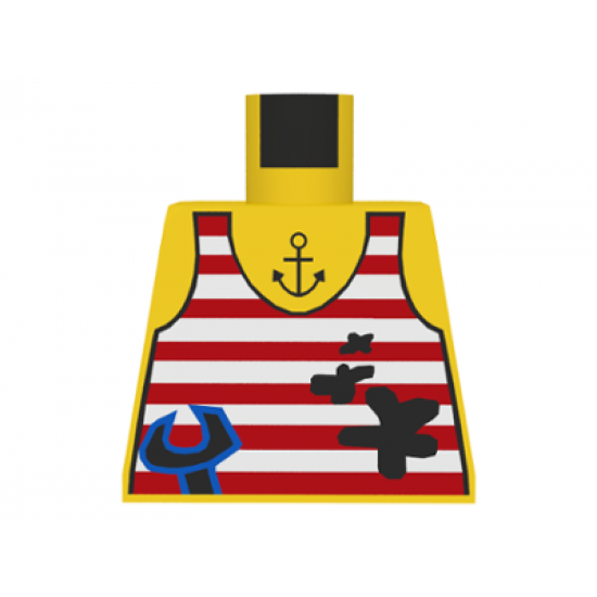 Torso Adventurers Jungle Tank Top, Stains, Wrench, Anchor Tattoo Pattern