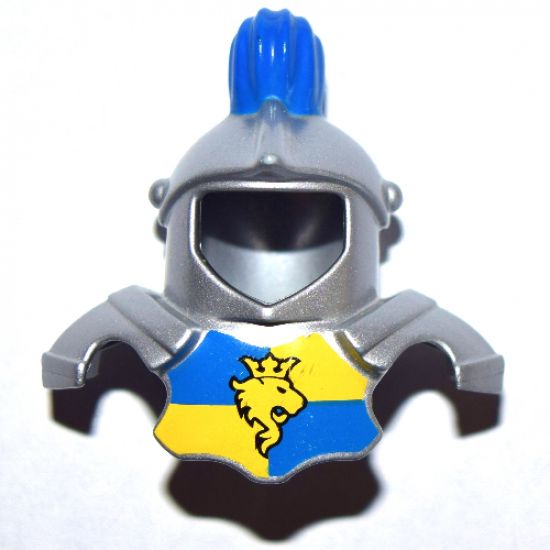 Duplo, Figure Wear & Utensil Clothing Head Armor with Blue Top Feather and Blue and Yellow Breastplate with Lion and Crown Pattern