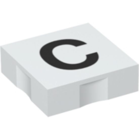 Duplo, Tile 2 x 2 with Black Capital Letter C Pattern
