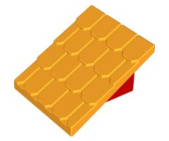 Duplo, Building Roof Sloped 30 4 x 4 Shingled with Red Base