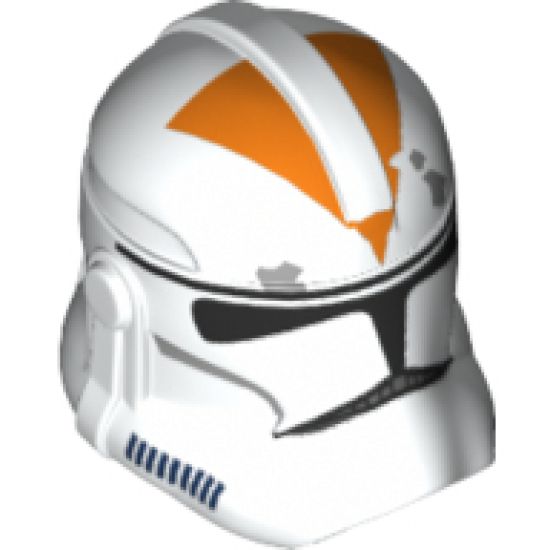 Minifigure, Headgear Helmet SW Clone Trooper with Orange 212th Battalion Pattern