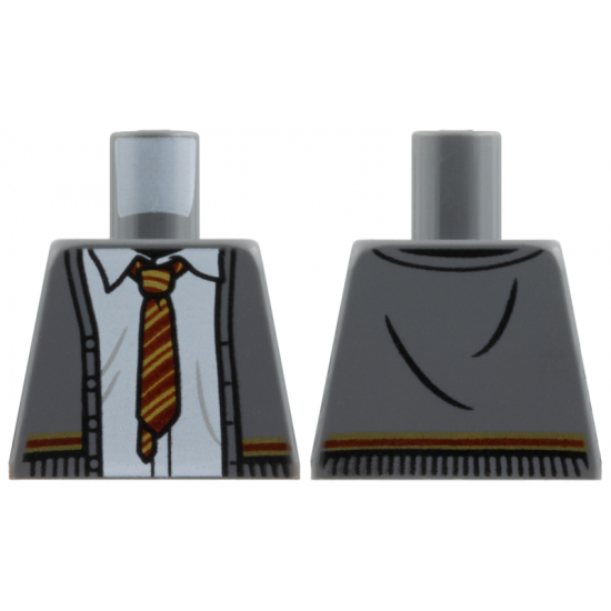 Torso Cardigan Sweater with White Shirt, Red and Yellow Tie and Trim (Gryffindor) Pattern