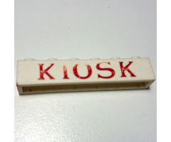 Brick 1 x 6 without Bottom Tubes with Cross Side Supports with Red 'KIOSK' Serif Pattern