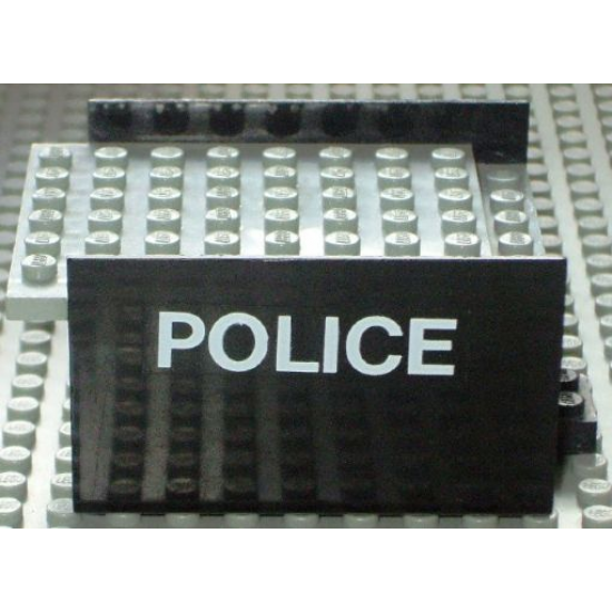 Boat Hull Smooth Middle 8 x 6 x 3 1/3, Deck Color Light Gray with 'POLICE' Pattern on Both Sides (Stickers)