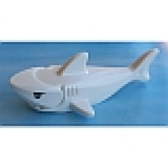 Shark with Gills with Black Eyes and White Pupils Pattern
