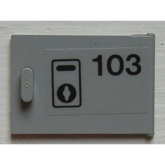 Container Cupboard 2 x 3 x 2 Door with '103' & Keyhole Pattern (Sticker) - Set 6597