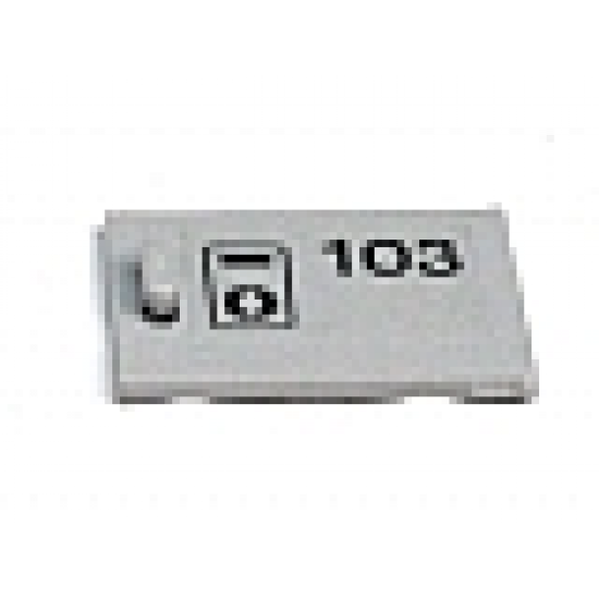 Container Cupboard 2 x 3 x 2 Door with '103' & Keyhole Pattern (Sticker) - Set 6597