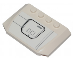 Wedge 4 x 6 x 2/3 Triple Curved with SW X-wing Hull Plates Pattern Model Right Side (Sticker) - Set 75301