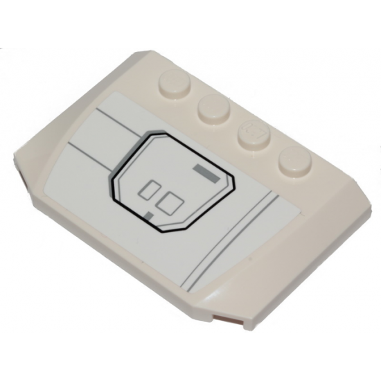 Wedge 4 x 6 x 2/3 Triple Curved with SW X-wing Hull Plates Pattern Model Right Side (Sticker) - Set 75301