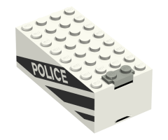 Electric, Battery Box 9V Small with 'POLICE' and Black Stripes Pattern