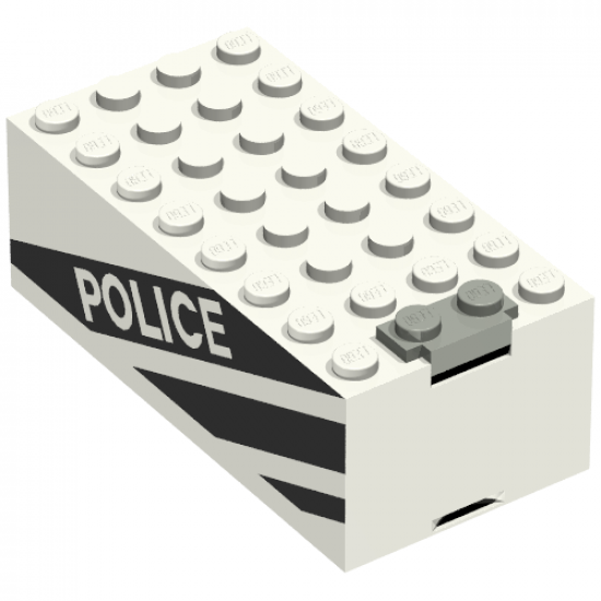 Electric, Battery Box 9V Small with 'POLICE' and Black Stripes Pattern