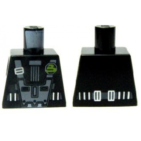 Torso Space Police 3 Blacktron I Pattern with Blacktron II Logo