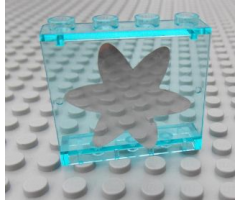 Panel 1 x 4 x 3 - Hollow Studs with Star Shaped Mirror Pattern (Sticker) - Set 5960