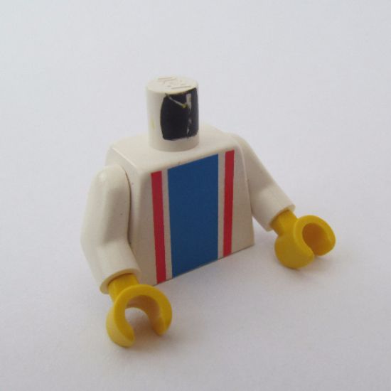 Torso Vertical Striped Blue/Red Pattern / White Arms / Yellow Hands