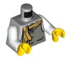 Torso Striped Vest with Buttons and Yellow Striped Scarf Pattern / White Arms / Yellow Hands