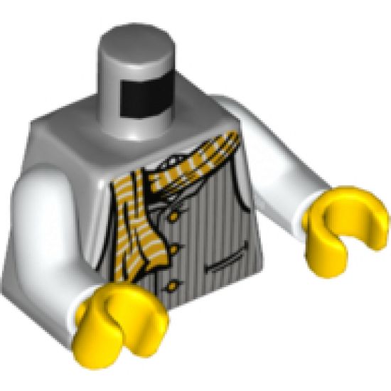 Torso Striped Vest with Buttons and Yellow Striped Scarf Pattern / White Arms / Yellow Hands
