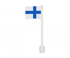 Flag on Flagpole, Straight with Finland Pattern (Stickers)
