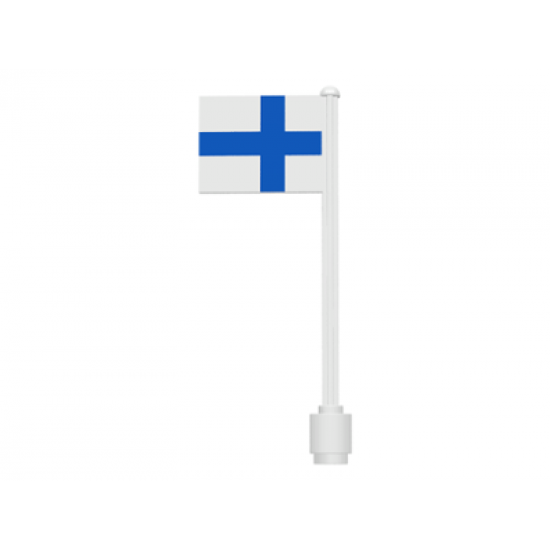 Flag on Flagpole, Straight with Finland Pattern (Stickers)