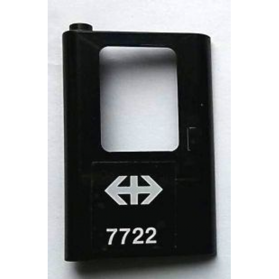 Door 1 x 4 x 5 Train Left with White Double Arrow (Swiss Federal Railways) and '7722' Pattern (Sticker) - Set 7722