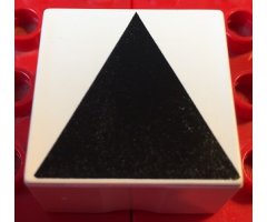 Duplo, Tile 2 x 2 x 1 with Shape Black Isosceles Triangle Pattern
