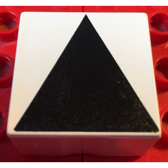 Duplo, Tile 2 x 2 x 1 with Shape Black Isosceles Triangle Pattern