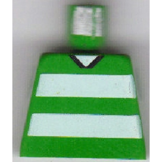 Torso Soccer Horizontal White Stripes and No. 11 Back Pattern