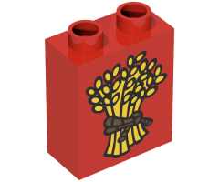 Duplo, Brick 1 x 2 x 2 with Wheat and Braided Rope Pattern