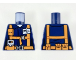 Torso Town Miners Dark Blue Shirt with Orange Suspender Straps Pattern with Radio and ID Badge
