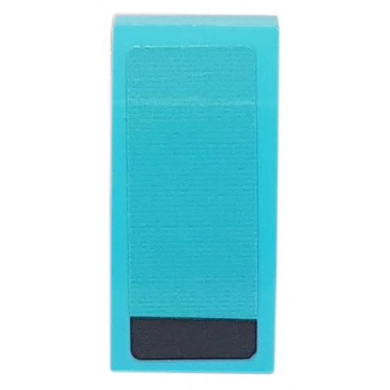 Slope, Curved 2 x 1 with Black Stripe on Medium Azure Background Pattern Model Right Side (Sticker) - Set 76898