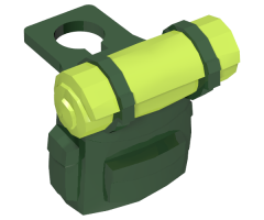 Minifigure, Body Wear Backpack with Lime Bedroll Pattern (BAM)
