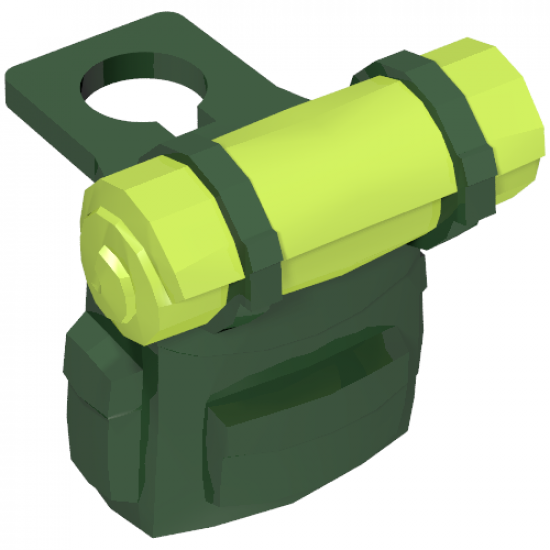 Minifigure, Body Wear Backpack with Lime Bedroll Pattern (BAM)