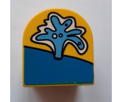Duplo, Brick 2 x 2 x 2 Curved Top with Water Spout Pattern