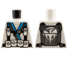Torso Pouches, Straps and Backpack over Ninjago Robe with Blue Stripe Pattern