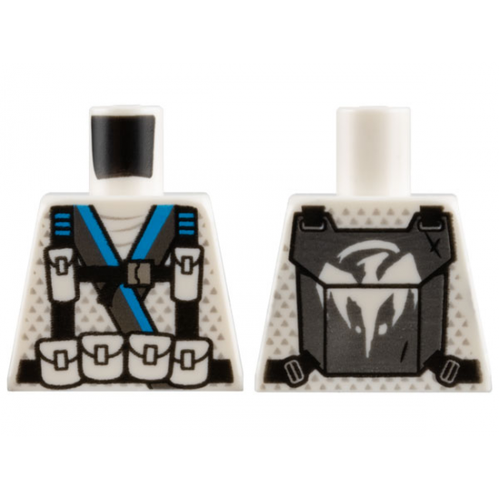 Torso Pouches, Straps and Backpack over Ninjago Robe with Blue Stripe Pattern