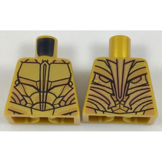 Torso Atlantean Armor with Metallic Gold Plates Pattern
