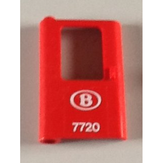 Door 1 x 4 x 5 Train Left with White 'B 7720' Pattern (Sticker) - Set 7720