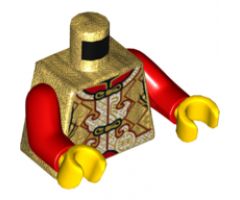 Torso Ornate Gold, White, and Dark Red Vest over Red Shirt Pattern / Red Arms / Yellow Hands