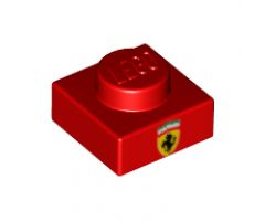 Plate 1 x 1 with Ferrari Emblem Pattern