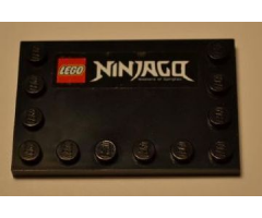 Tile, Modified 4 x 6 with Studs on Edges with Lego Logo and 'NINJAGO' Pattern (Sticker) - Set 4636204