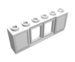 Window 1 x 6 x 2 with Shutters